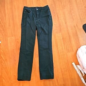 Charter Club dark green denim stretch straight leg jeans - size 4